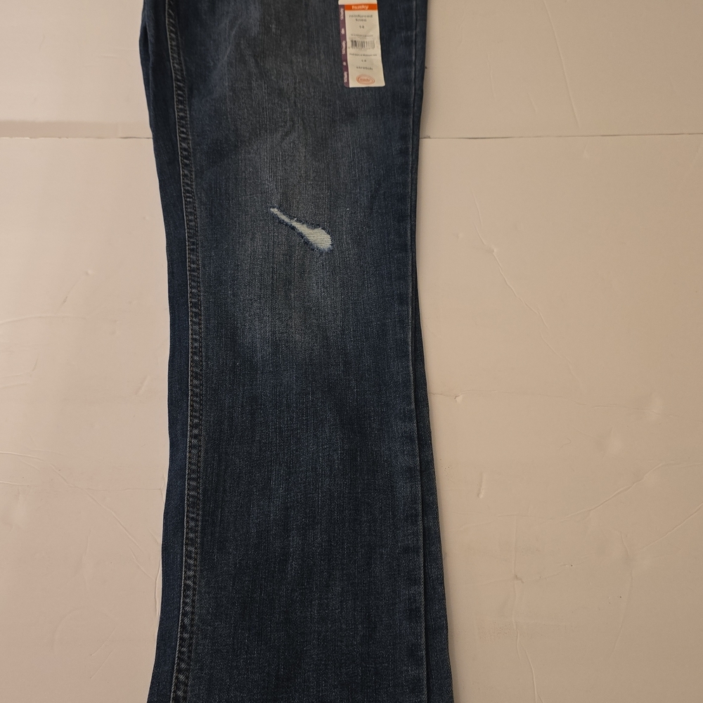 Wonder Nation Boys Husky Dark Blue Distressed Jeans